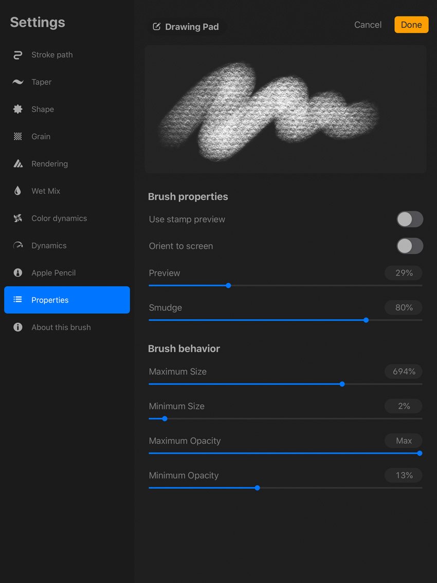 Procreate Brush Properties