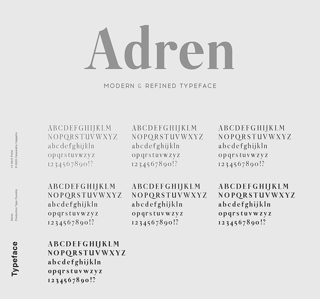 adren web font typeface modern condensed foreditorial magazine similar to georgia