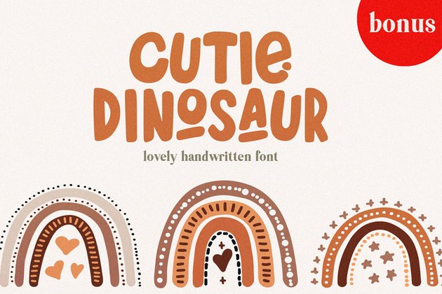 Cutie Dinosaur Font + Bonus