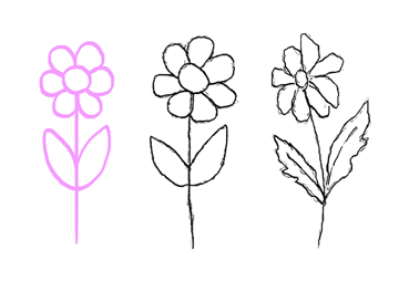Drawing Exercises for Beginners Tutorial Draw Flower Step 6