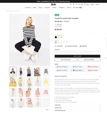 color variants on the Shella shopify theme