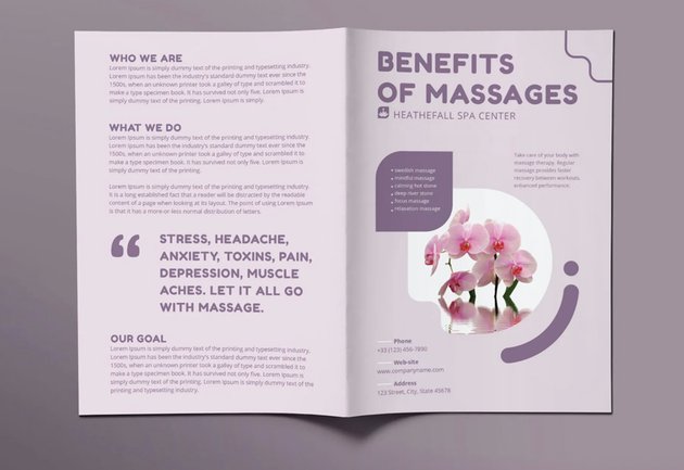 massage brochure bifold graphic template brochure purpose business corporate