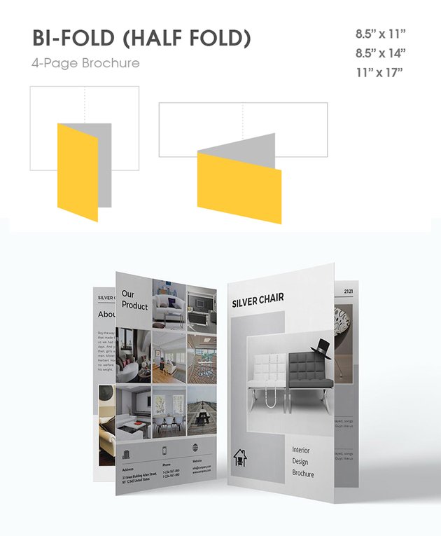 bi fold 4 panel single fold half fold sample brochure type