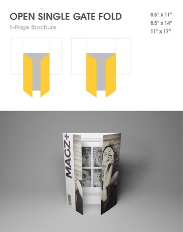 single gate fold design brochure format style mockup