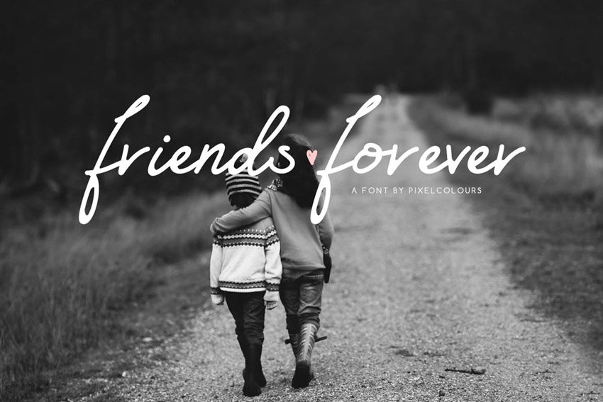 Friends Forever Font + Floral Extras