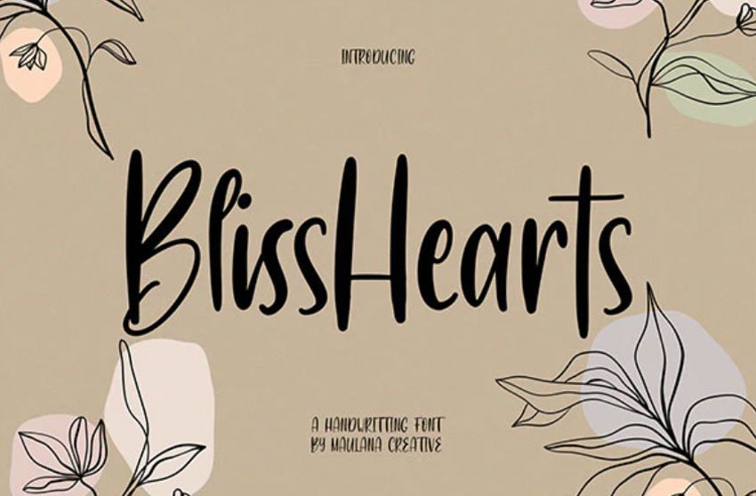 BlissHearts Handwriting Font