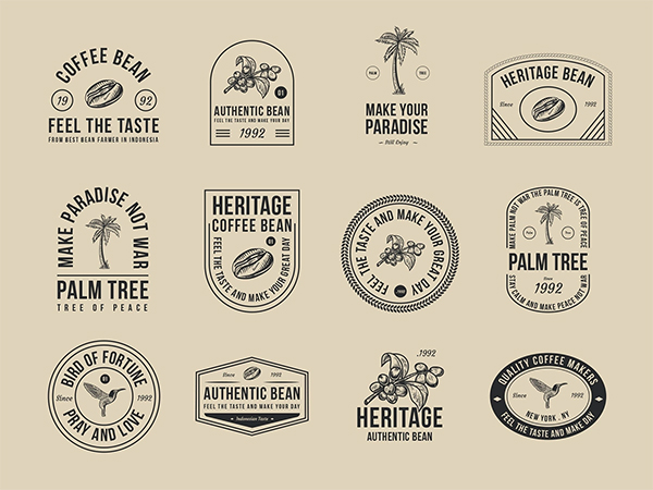 Coffee and Palm Tree Badges