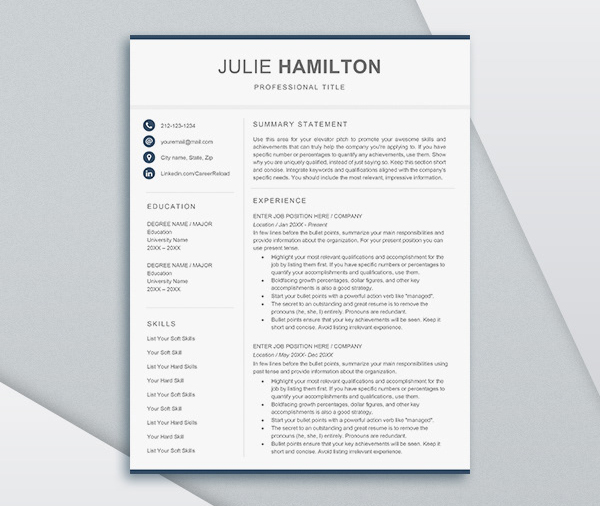 Free Resume Template Download