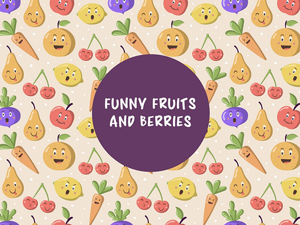 Free Vector Pattern With Funny Fruits and Berries