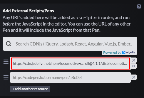 The required JavaScript file