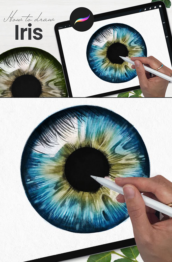 How To Draw An Eye (Iris) Easy iPad Art ProcreateTutorial