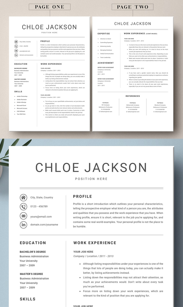 Modern Resume CV Template Design