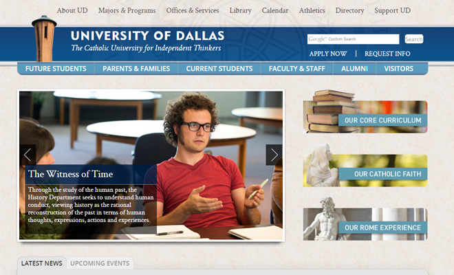 the university of dallas texas website