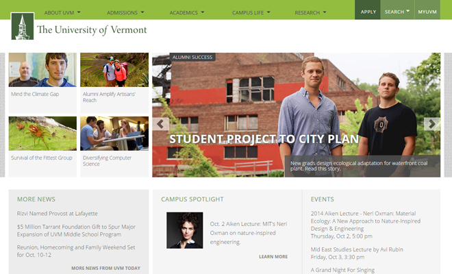 uvm university of vermont website