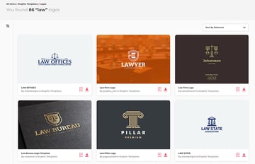 Law firm logo designs on Envato Elements
