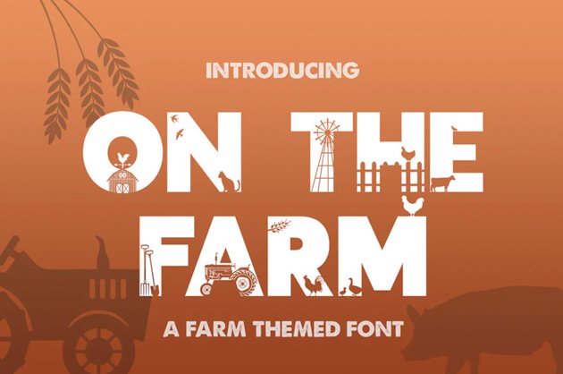 On the farm font