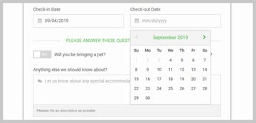 Date picker calendar UI