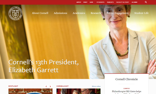 cornell university website layout design