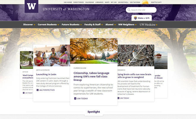 university of washington website