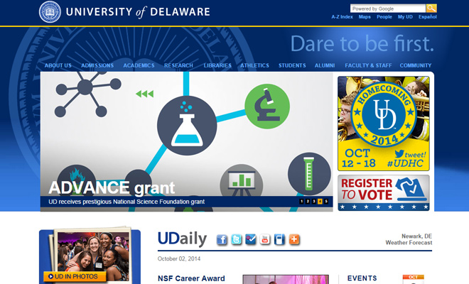 university of delaware website