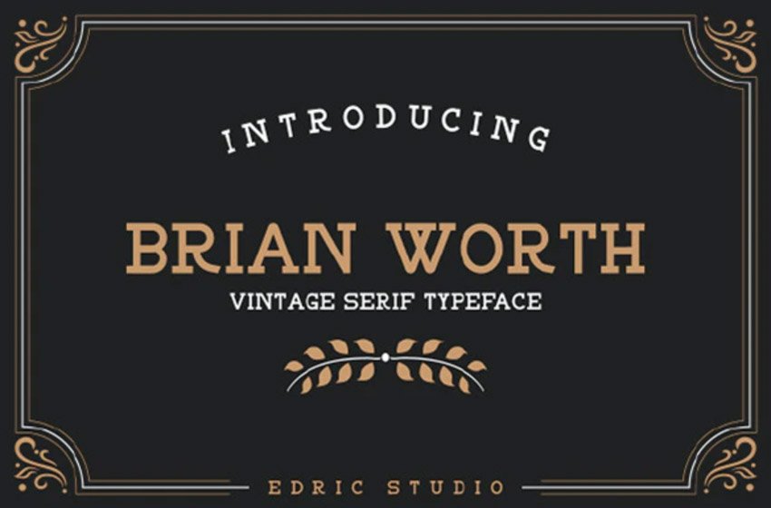 Brian Worth Vintage Textured Font