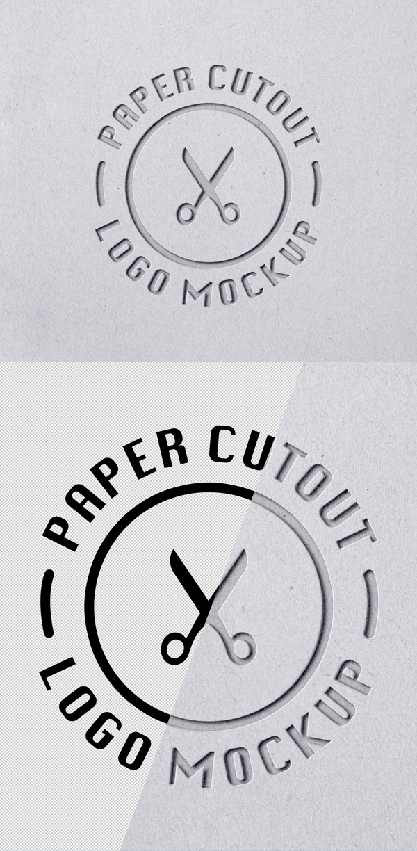 Free Papercut Logo Mockup PSD