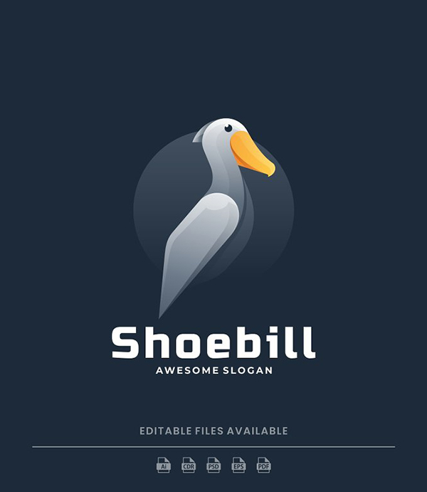 Shoebill Gradient Logo Template