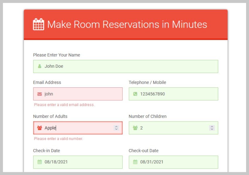 Smart Forms Input Validation