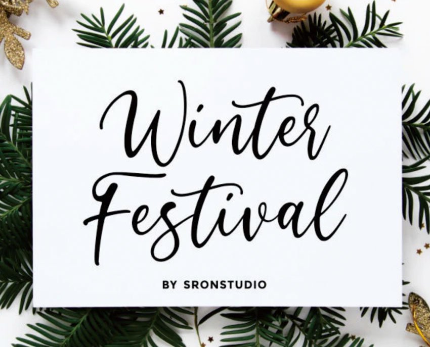 Winter Festival Calligraphy Font