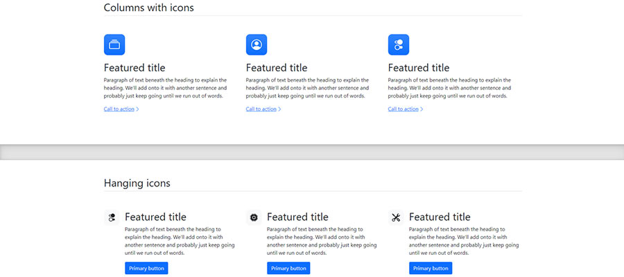 Bootstrap Feature examples.