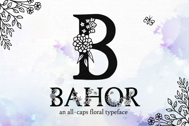 Bahor Hand Made Floral Typeface