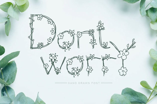 Dont Worry Hand Drawn Flower Font