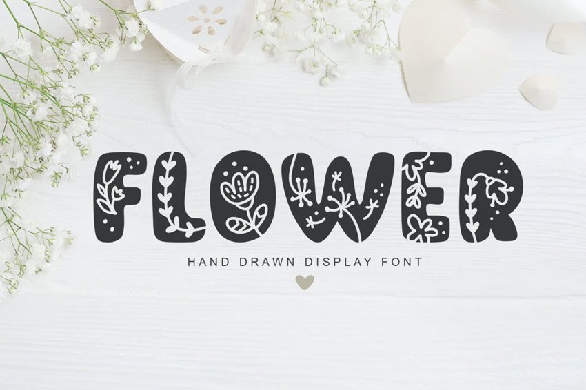 Flower Hand Drawn Display Font