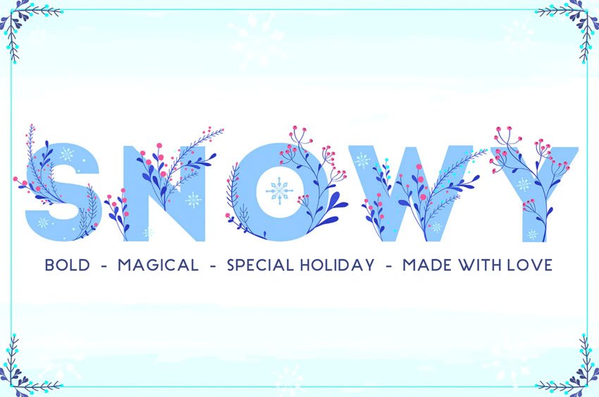 Snowy Floral Color Font