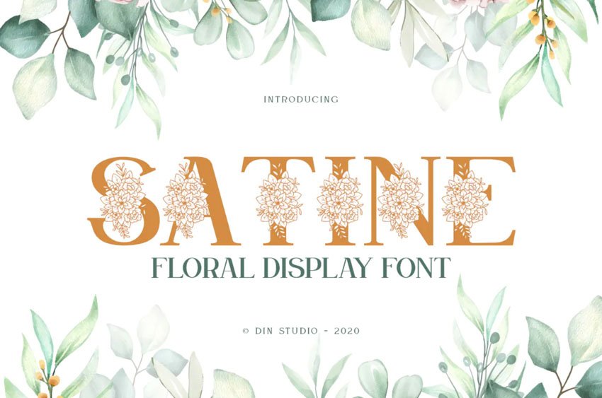Satine Floral Display Font