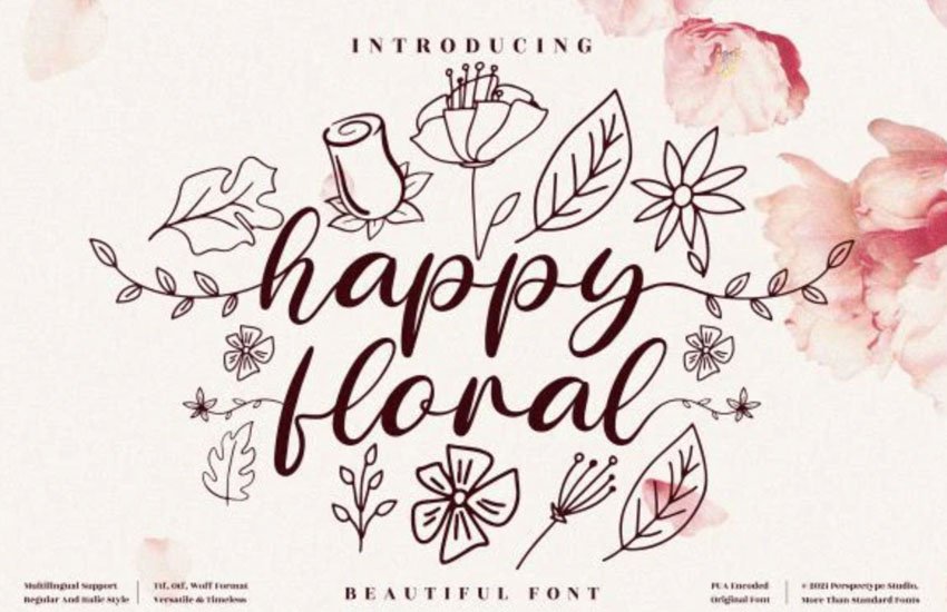 Happy Floral Font