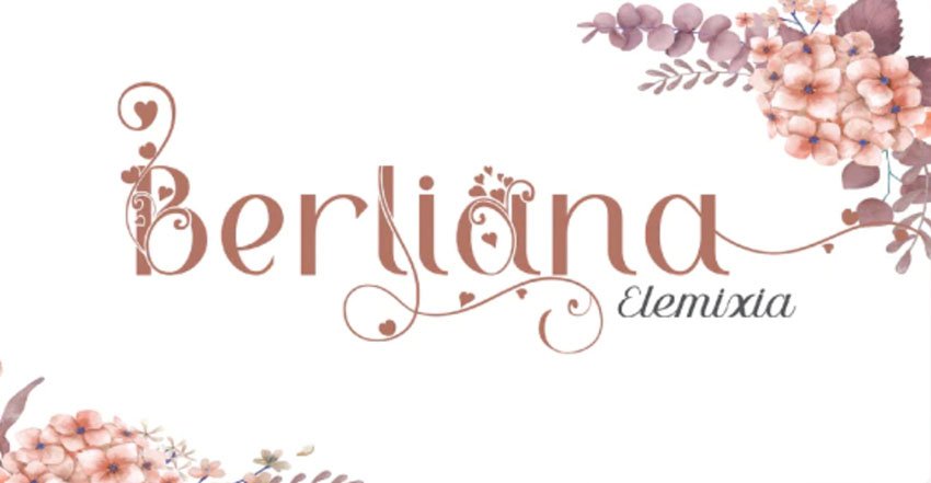 Berliana Elimixia Floral Calligraphy Font