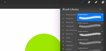 brush pack appears in the Brush panel: