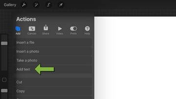 Add text to your design in Procreate