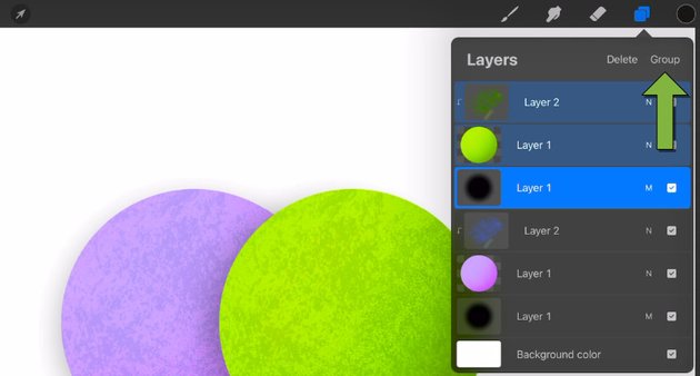 grouping layers in Procreate