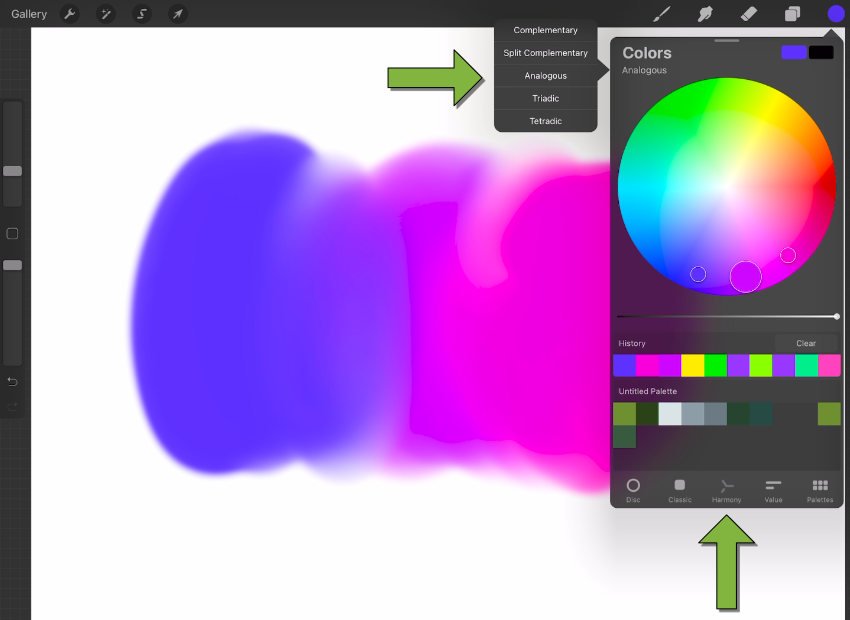 Color panel in Procreate
