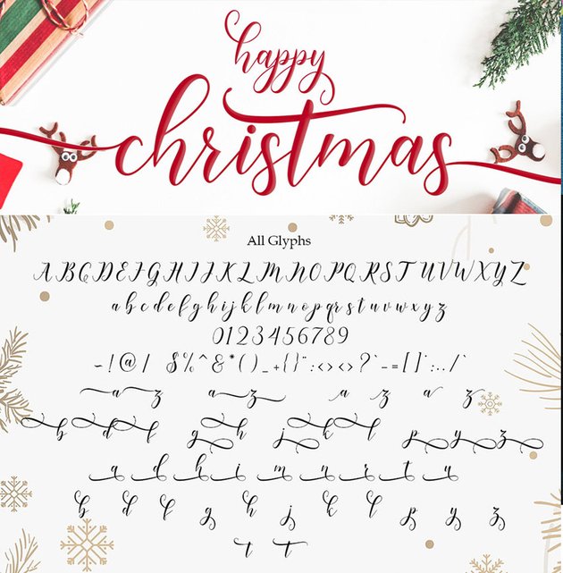 happy christmas script font similar to Magnolia sky 