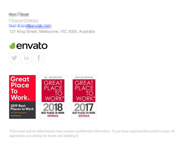 envato email footer