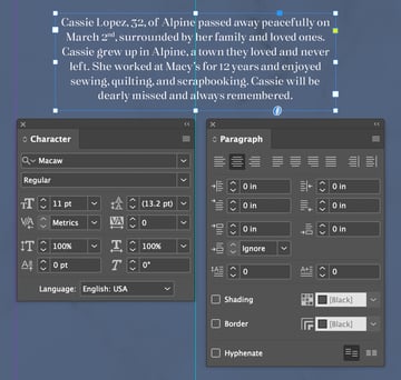 Paragraph Format InDesign