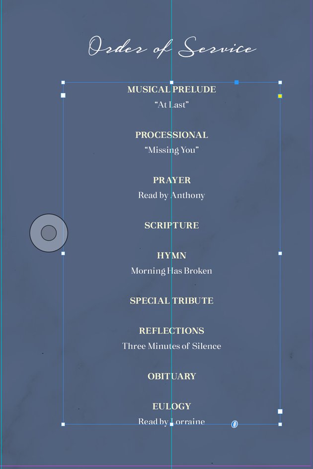 Add the order of service to funeral program