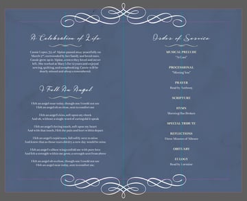 Add decorative swirls to InDesign funeral program order of service