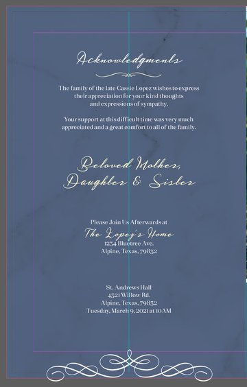 Funeral service back cover design