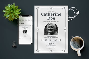 Rest In Peace funeral invitation 