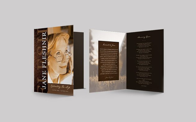 Leather Funeral Program Template