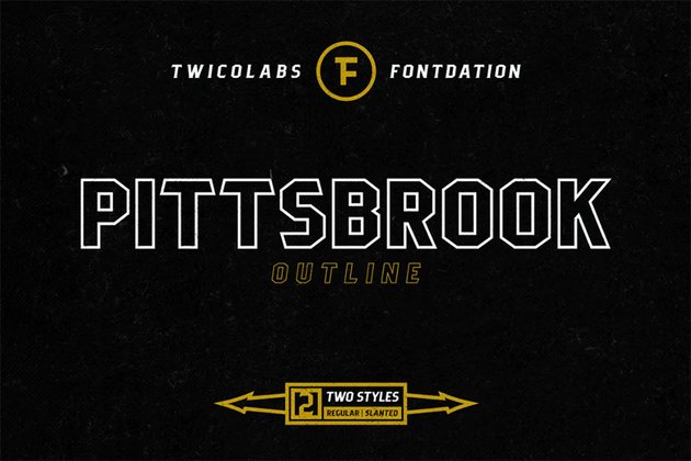 Pittsbrook College Font Outline